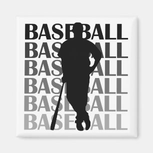 Aimant Chemises de baseball à silhouette noire et cadeau