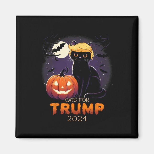 Aimant Chemises de chat Trump Chat noir Costume d'Hallowe (Devant)