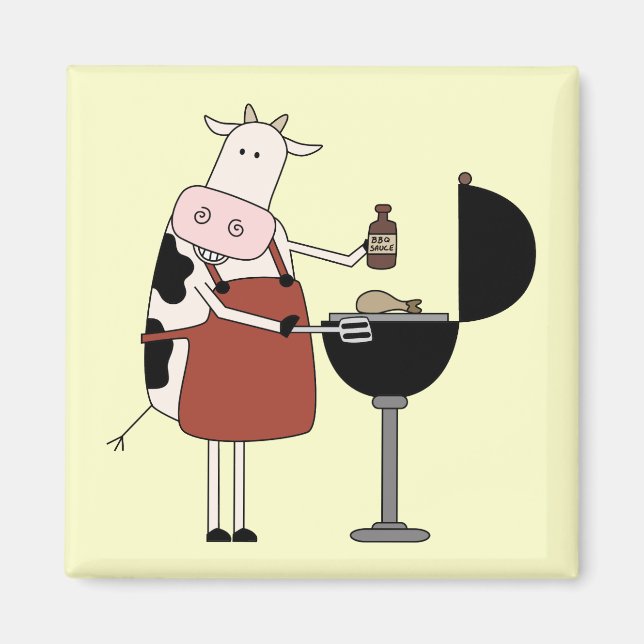 Aimant Chemises et cadeaux Barbecue de vache (Devant)