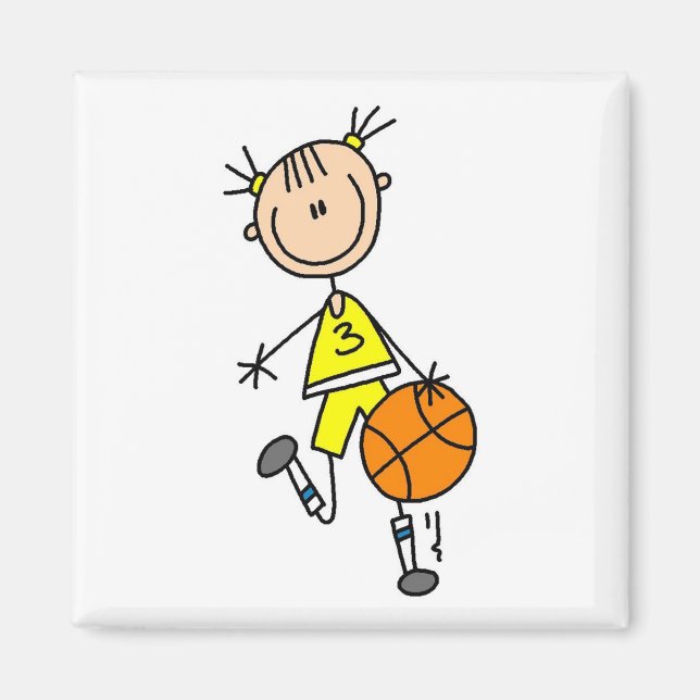 Aimant Chemises et cadeaux de basket-ball pour filles en  (Devant)