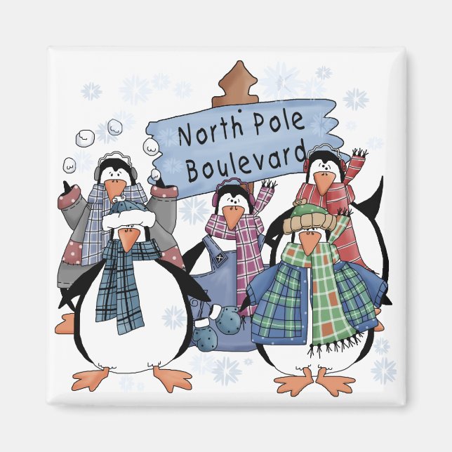 Aimant Chemises et cadeaux du Pôle Nord (Devant)