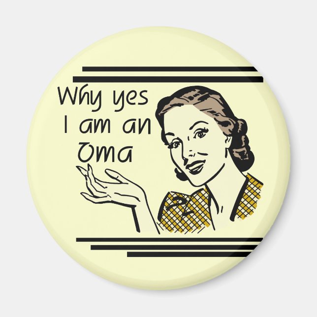 Aimant Chemises et cadeaux Oma rétro (Devant)