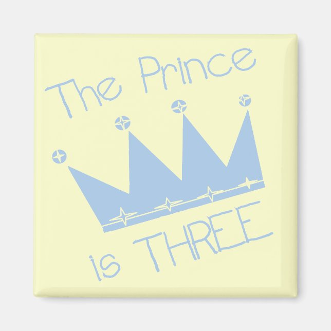 Aimant Chemises et cadeaux Prince Crown 3e anniversaire (Devant)