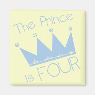 Aimant Chemises et cadeaux Prince Crown 4th Birthday