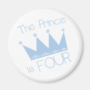 Aimant Chemises et cadeaux Prince Crown 4th Birthday