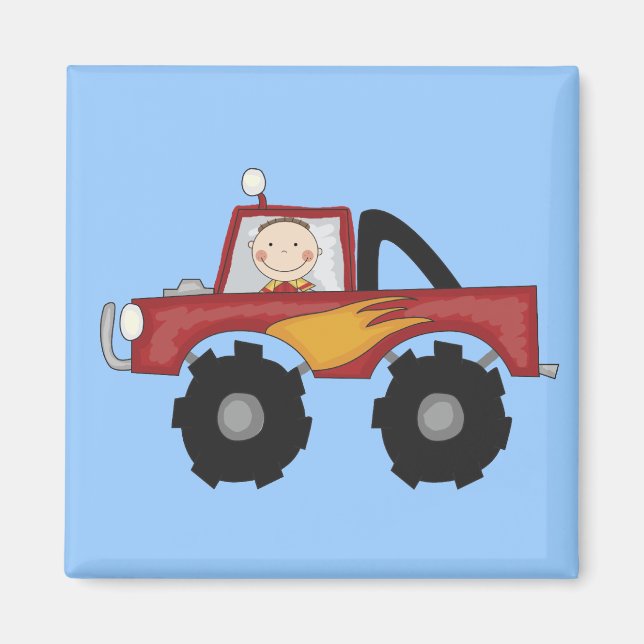 Aimant Chemises et cadeaux Red Monster Truck (Devant)