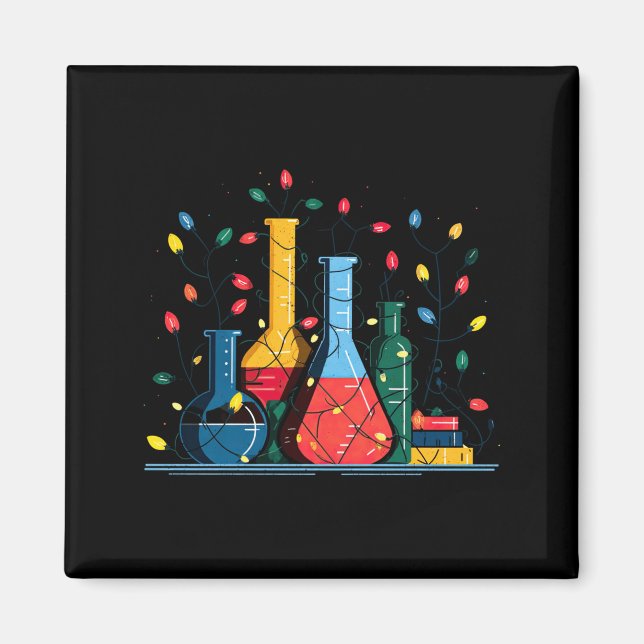 Aimant Chemistry Christmas Lights Lover Chemist Science L (Devant)