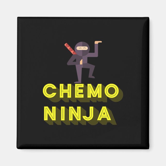 Aimant Chemo Ninja Mois de sensibilisation au cancer chez (Devant)