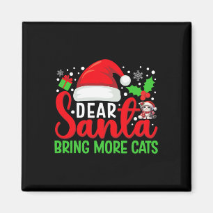 Aimant Cher Père Noël Apportez Plus De Chats Drôle Matchi
