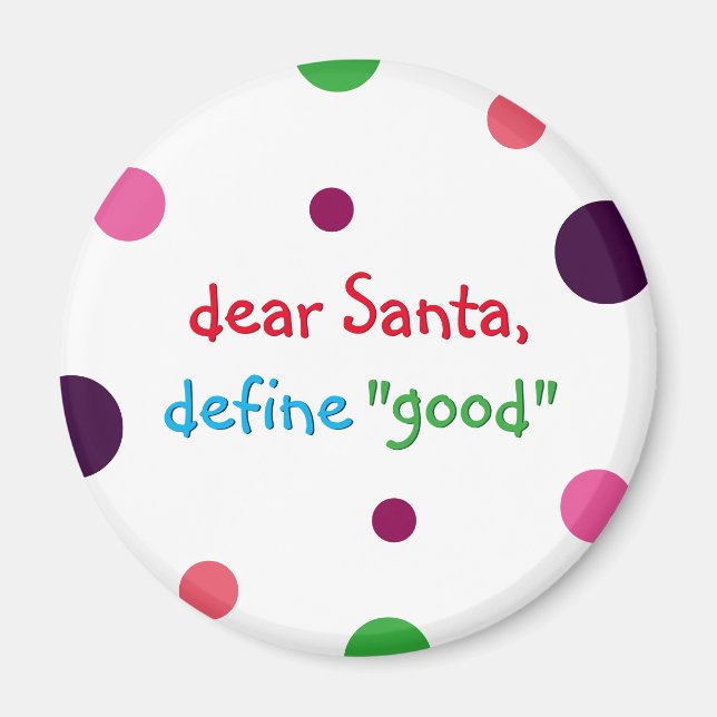 Aimant Cher Père Noël Définir les bons enfants amusant Ai (Devant)