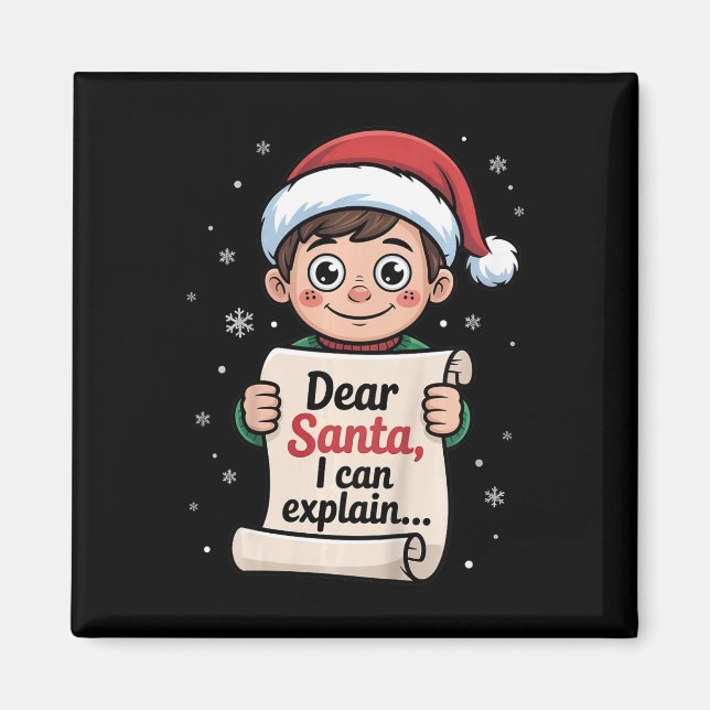 Aimant Cher Père Noël Je Peux Expliquer Drôle Mauvaise Li (Devant)