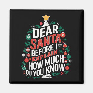 Aimant Cher Père Noël Je peux expliquer Drôles de Pjs de