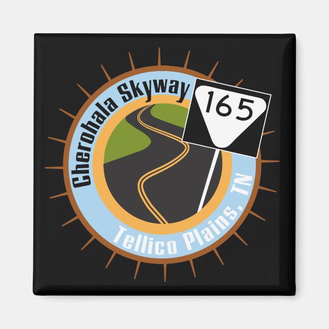 Aimant Cherohala Skyway célèbre Motorcycle Road (Devant)