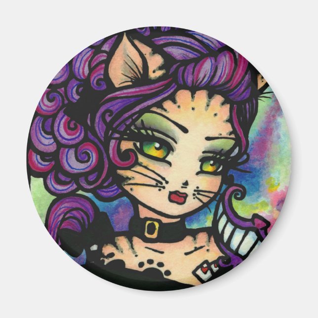 Aimant Cheshire Chat Alice au pays des merveilles Art Han (Devant)