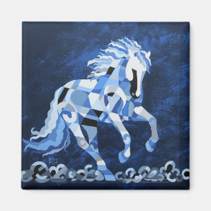 Aimant Cheval blanc dans le clair de lune