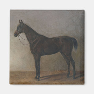 Aimant Cheval Brown en dorage foncé (Art animal Vintage)
