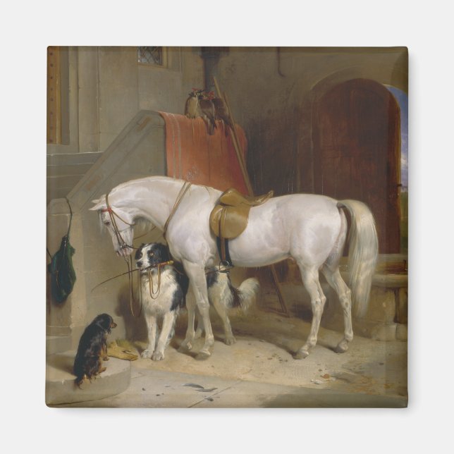 Aimant Cheval chien Favoris peinture art Landseer Proprié (Devant)