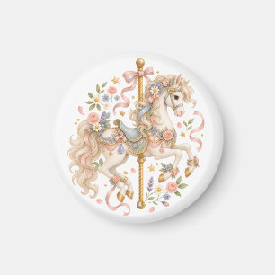Aimant Cheval de carrousel élégant Conte de fées français