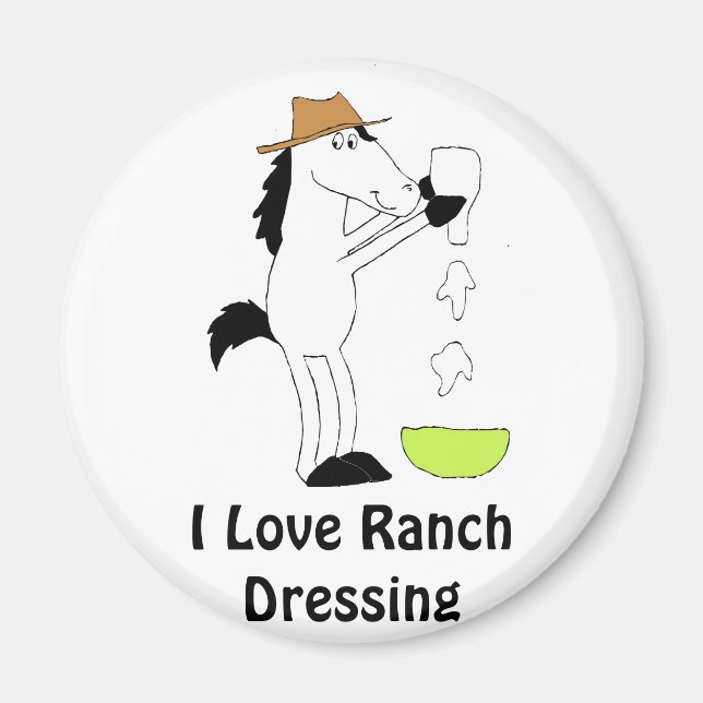 Aimant Cheval De Dessin Avec Robe De Ranch (Devant)