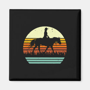 Aimant Cheval de piste du Ranch Western Style Retro