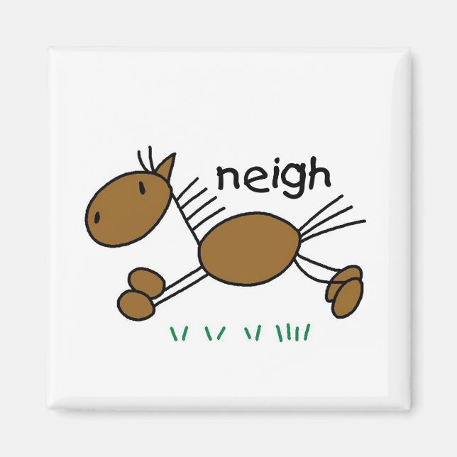 Aimant Cheval dit T-shirts et cadeaux (Devant)