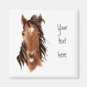 Aimant Cheval drôle, avec l'attitude, humour animal
