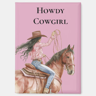 Aimant Cheval noir Cheveux rose Brown