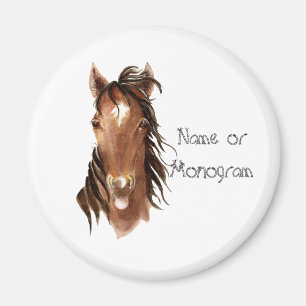Aimant Cheval nommé fait sur commande de monogramme avec