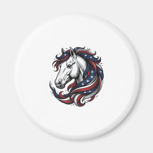 Aimant Cheval Patriotique Gravure Vintage Art Vectoriel
