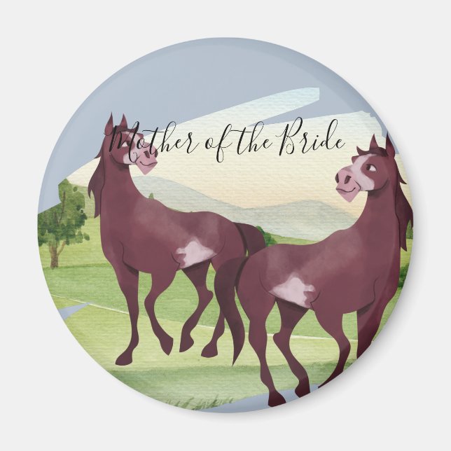 Aimant Cheval Pays Thématique Western Rustic Mariage (Devant)