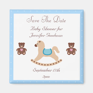 Aimant Cheval Rocheux & Teddies Enregistrer Le Baby showe
