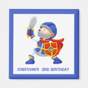 Aimant Chevalier bleu en Armor Enfants 3e anniversaire