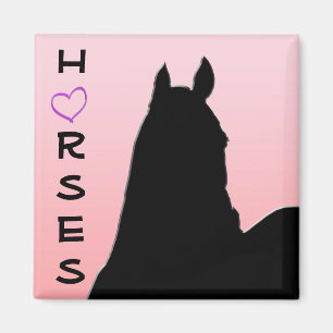 Aimant Chevaux de coeur I (Pink Faded)