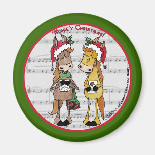 Aimant Chevaux de covoiturage - 'Mare'y Christmas