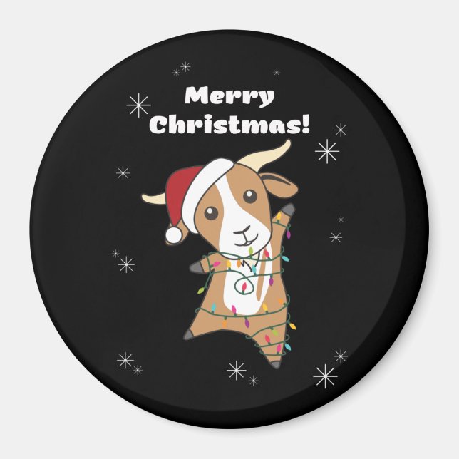 Aimant Chèvre Noël Chèvres Animaux d'hiver (Devant)