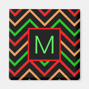 Aimant Chevron Cool Coloré sur Monogramme Noir