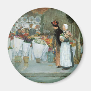 Aimant Chez le fleuriste par Childe Hassam, Vintage Fine