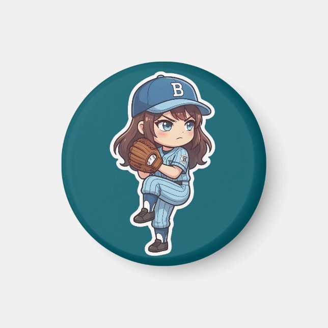 Aimant Chibi Baseball Édition 2026 - Ensemble de lanceurs (Devant)