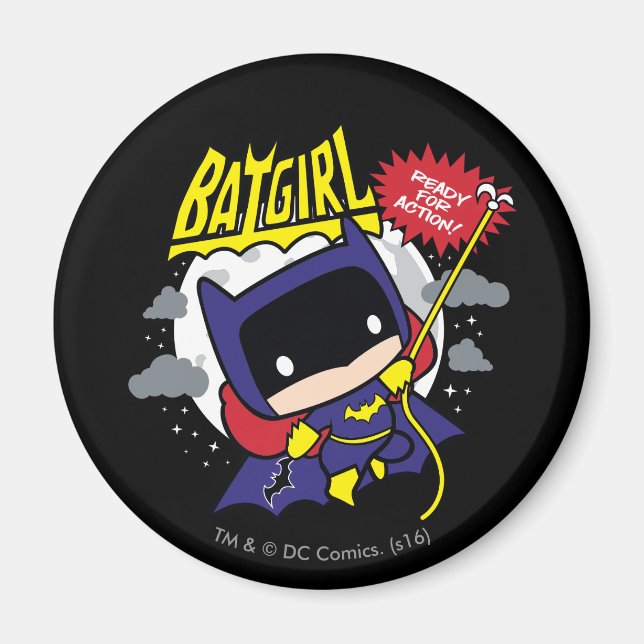Aimant Chibi Batgirl Prêt Pour L'Action (Devant)