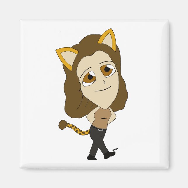 Aimant chibi catgirl (Devant)