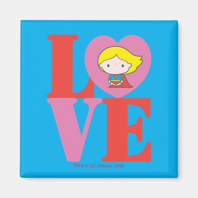 Aimant Chibi Supergirl LOVE (Devant)