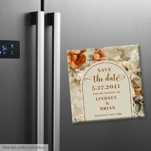 Aimant Chic Bohème Terracotta Beige Sauge Floral Sauver D