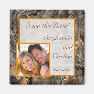 Aimant chic de faire-part de mariage de Camo du