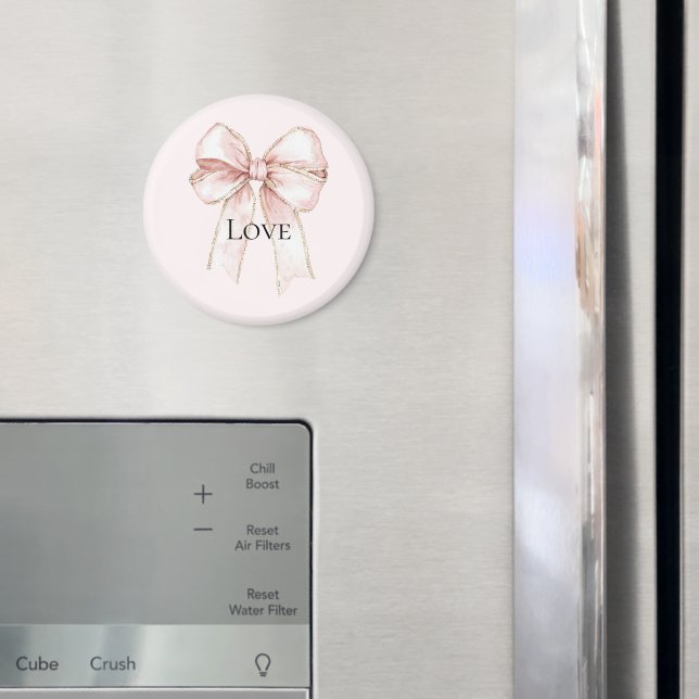 Aimant Chic Joli Bow Rose (In situ (réfrigérateur))