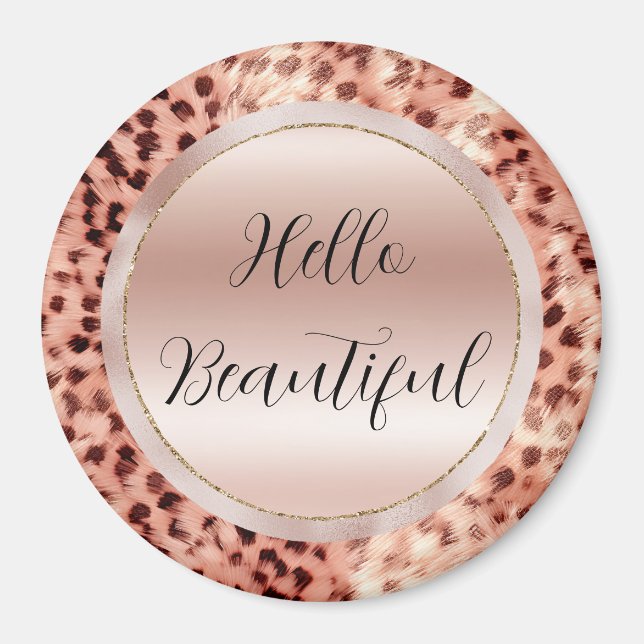 Aimant Chic Joli Rose Gold Leopard (Devant)