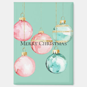 Aimant Chic Mint rose or ornements de Noël