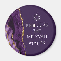 Chic Purple Gold Agate Bat mitzvah Party Personnal