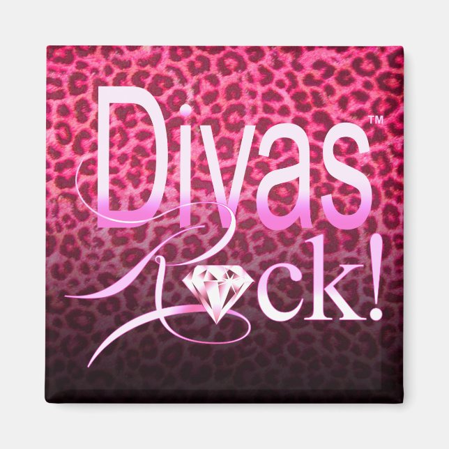 Aimant CHICAGO BLING - Leopard "Divas Rock!" (Devant)