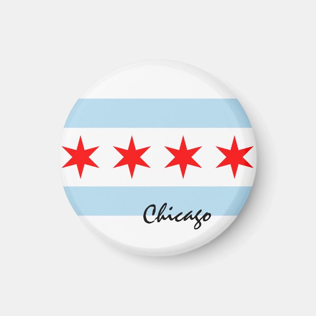Aimant Chicago Flag, City & Illinois State USA / sports (Devant)