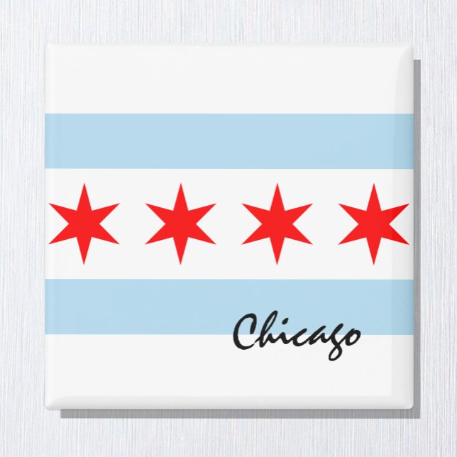 Aimant Chicago Flag, City & Illinois State USA / sports (Créateur téléchargé)
